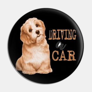 Dogs driving a CAR Pin