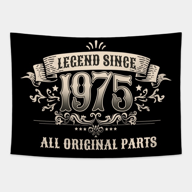 Retro Vintage Birthday Legend since 1975 All Original Parts Tapestry by star trek fanart and more