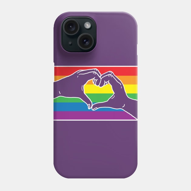 Rainbow Pride Heart Hands Phone Case by Jitterfly