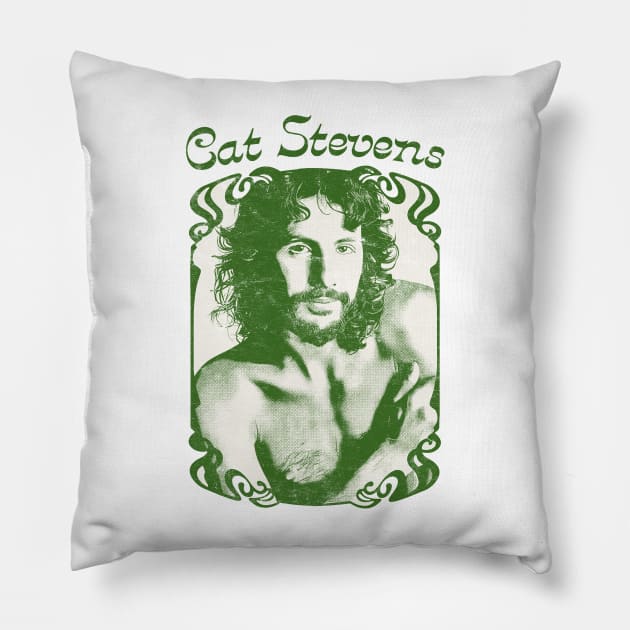 Cat Stevens / Retro Fan Artwork Design Pillow by DankFutura