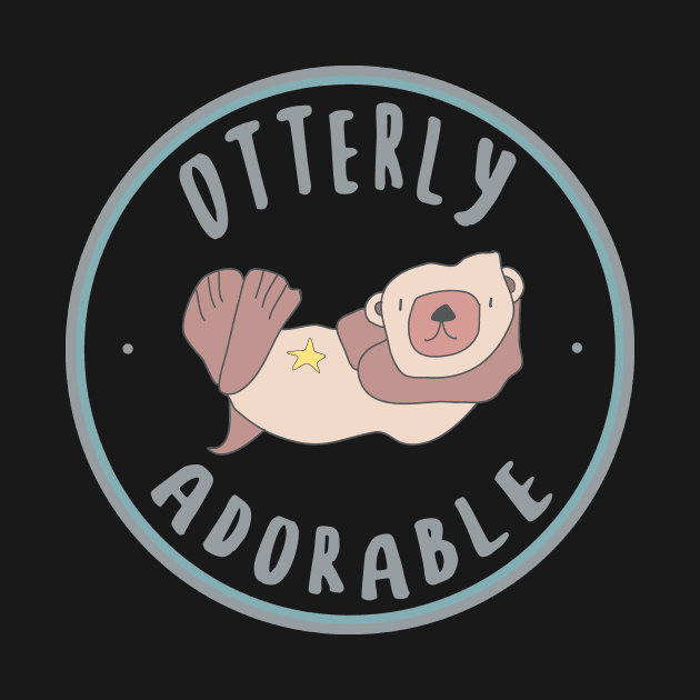 Cute Otter Art - Otterly Adorable - Otter Puns by critterandposie
