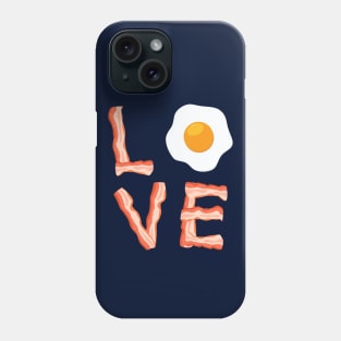 Bacon And Egg Love SLoggan Typography Gift For Foodie Bacon and Egg Lovers Phone Case