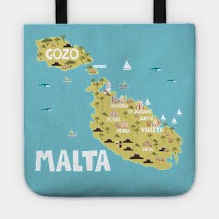 Malta Illustrated Map Tote