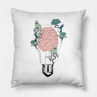 Neurology design brain light bulb Pillow