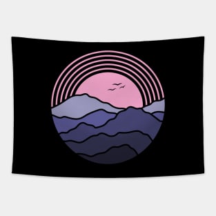 Lined Sunset Tapestry