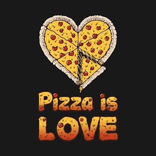 Pizza Love Liebe Essen Spruch T-Shirt