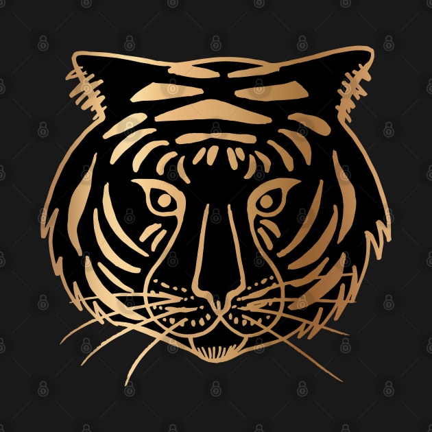 Gold and Black Tiger by julieerindesigns