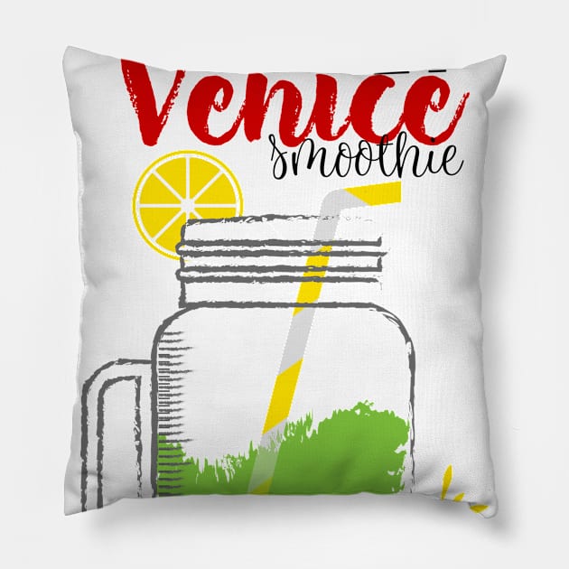 Venice: Summer, sun, sea & smoothies Pillow by ArtDesignDE