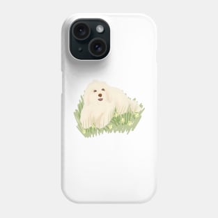 Maltipoo in the garden Phone Case