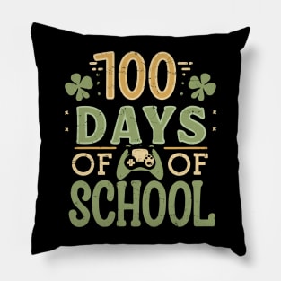 100 days of school gamers st patricks day's Pillow