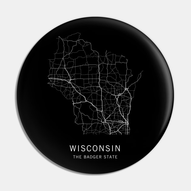 Wisconsin State Road Map Pin by ClarkStreetPress