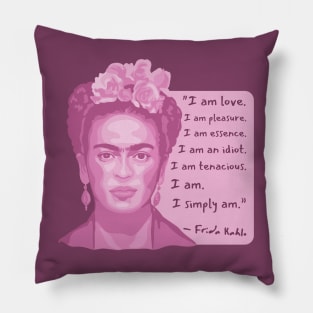 Frida Kahlo Portrait and Quote Pillow