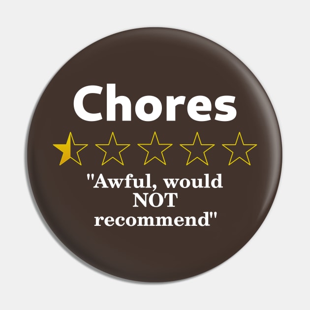 Chores Review, Half a Star, Awful Pin by SolarCross