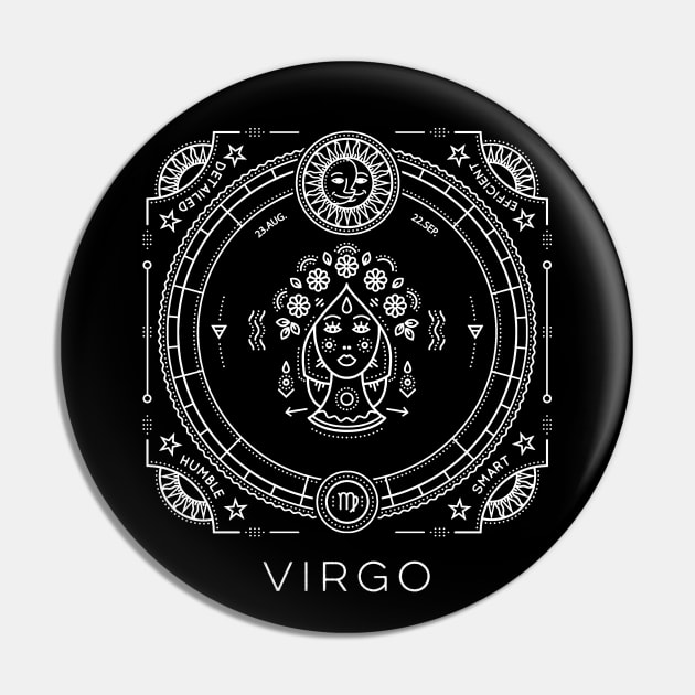 Virgo Astrological Zodiac Sun Sign Astrology Pin by Pine Hill Goods