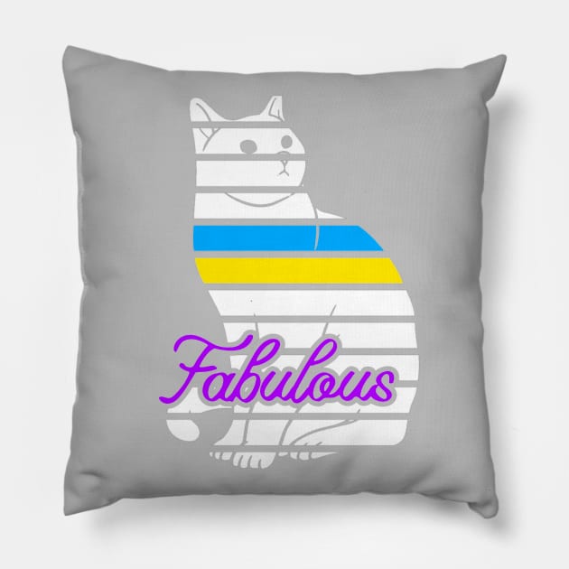 Abstract Cat Art Pillow by AlondraHanley