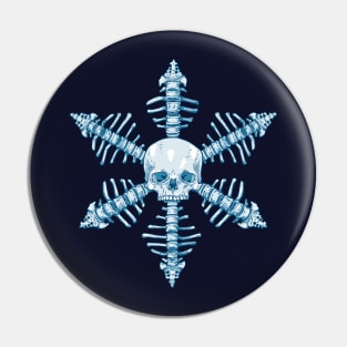 Icy Skeleton Snowflake Pin