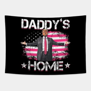 Funny Trump Pink Daddys Home Trump 2024 Tapestry