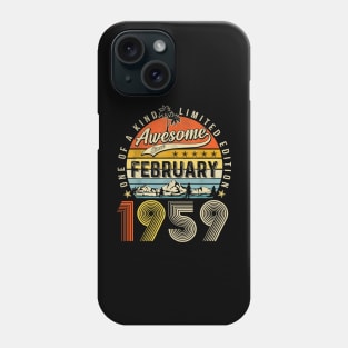 Awesome Since February 1959 Vintage 64th Birthday Phone Case