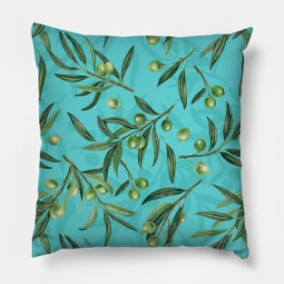 Olive branches watercolor Pillow