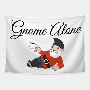 Gnome alone funny christmas gnome pun Tapestry