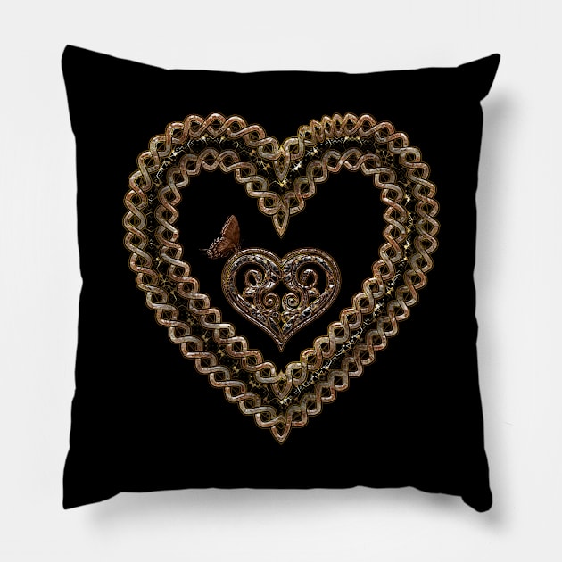 Wonderful celtic knot heart with butterflies Pillow by Nicky2342