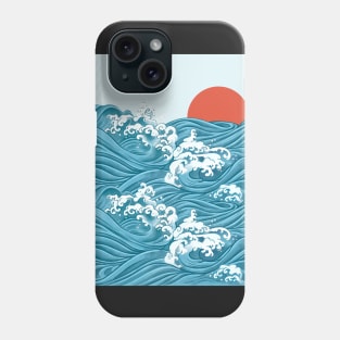 Waves meet sun Phone Case