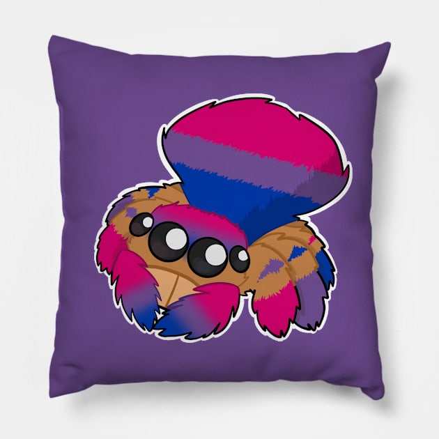 Bisexual Peacock Spider Pillow by dragonlord19