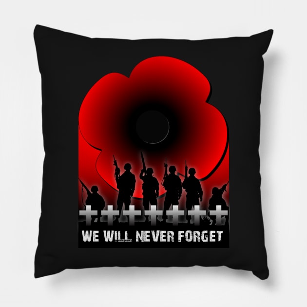 We will Never Forget, Band of Brothers Pillow by Hunter