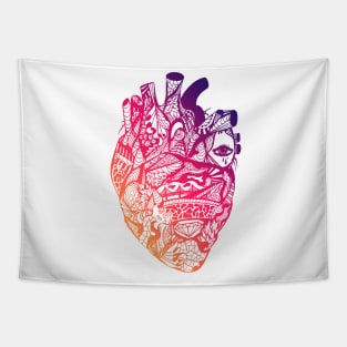 Sunset Sky Transparent Heart Tapestry