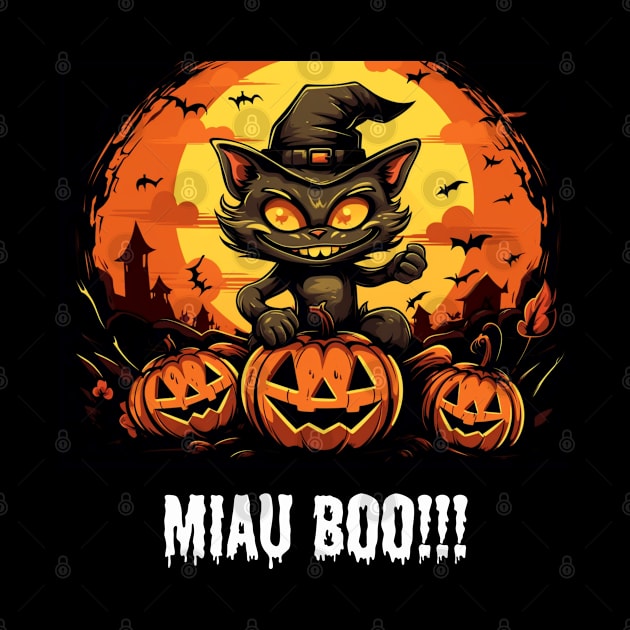 Miaw Halloween Design Cute Cat by SzlagRPG