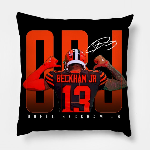 Odell Beckham Jr Pillow by Juantamad