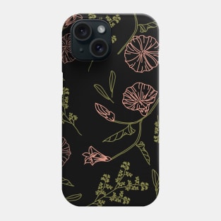 flowers nature seamless pattern Phone Case