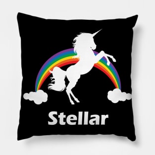 Stellar Rainbow Unicorn Design Pillow