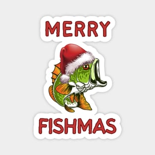 Merry Fishmas - Bass! Magnet