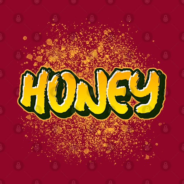 Honey Graffiti Text Urban Streetwear Style Yellow Gradient by Inspire Enclave