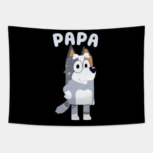 Vintage Papa Bluey Cartoon Tapestry