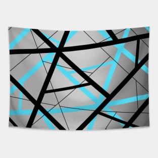 Blue/Silver/Black Pattern Tapestry