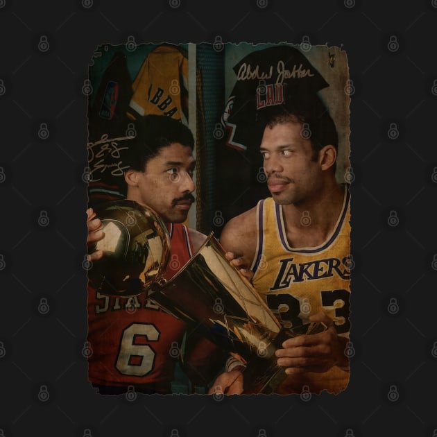 Julius Erving and Kareem Abdul Jabbar Vintage by Milu Milu