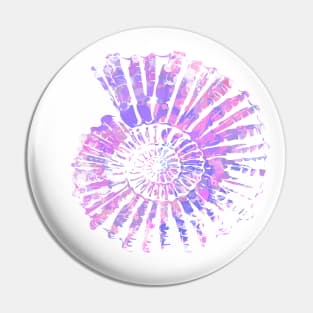 Nautilus Shell Design in Purples Paint Pattern Pin