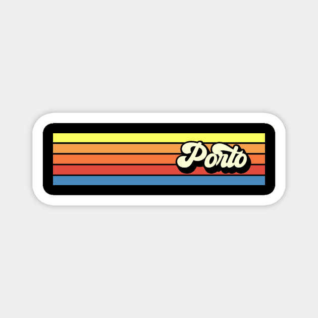 Porto Portugal retro vintage stripe design Magnet by Happy as I travel