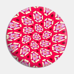 Red Passion Flower Pattern Pin