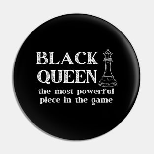 Black Queen Most Powerful Chess African American Pin