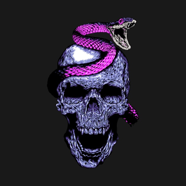 Skull and snake by JORDYGRAPH