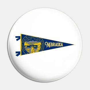 Nebraska Flag Pennant Pin