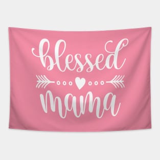 Simple Blessed Mama Mother's Day Inspirational Quote Tapestry