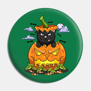 Kitty black halloween Pin