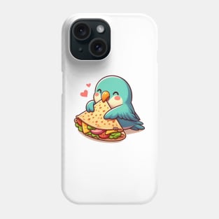 cute love birds are eating Mexican specialties, Tacos, Burritos, Enchiladas, Quesadillas, Guacamole, Fajitas, Chiles Rellenos, Tamales, Mole, Chilaquiles, Phone Case