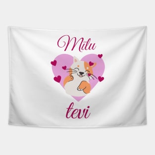 Cat I love you Valentine's Day Gift - Latvian Tapestry