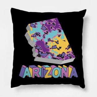 Arizona State Map Art Pillow