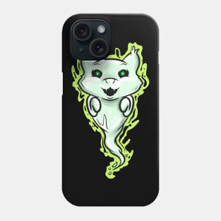 Ghost Cat Spirit Green Eyes Halloween Phone Case